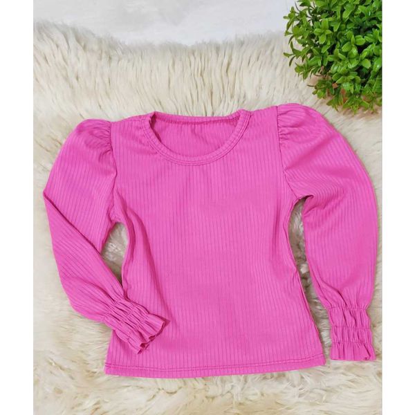 Blusa Manga Longa Lastex Rosa