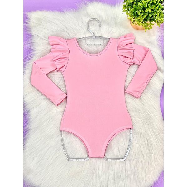 Body Manga Longa Rosa