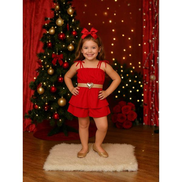 Macaquinho Vestido Com Cinto 