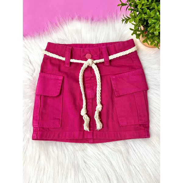 Saia Jeans Rosa Destroyed