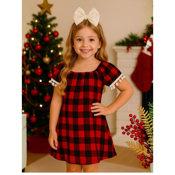 Vestido Xadrez Vermelho Natal