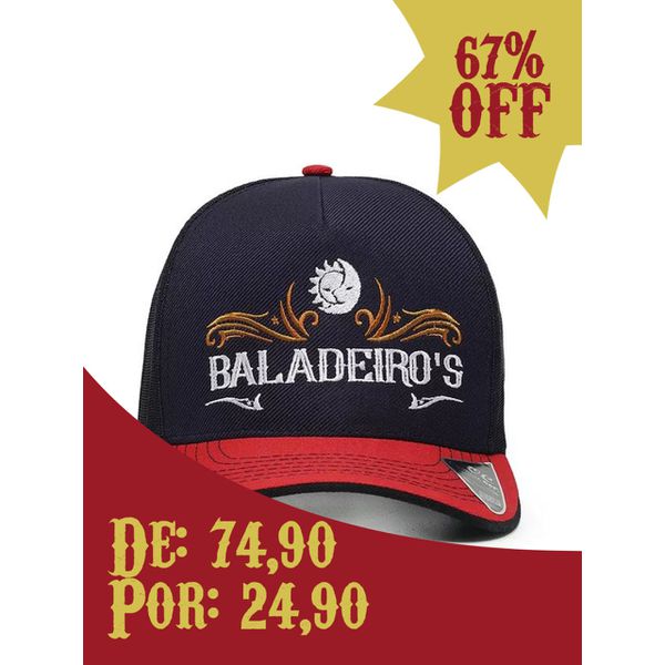 Boné Baladeiros Copa Alta Estilo Trucker Ou Americano Preto 