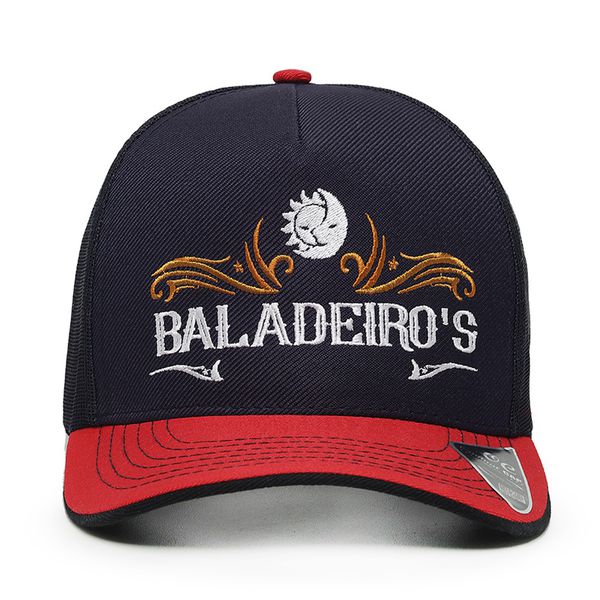 Boné Baladeiros Copa Alta Estilo Trucker Ou Americano Marinho