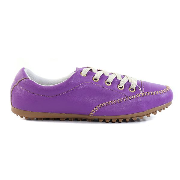 Sapatênis Feminino Sintético de Cadarço Cor Roxo Mod. 400- Izabela Araújo
