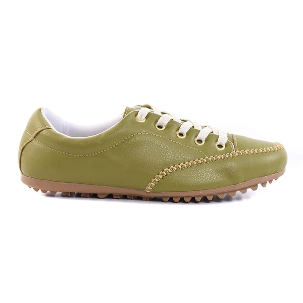 Sapatênis Feminino Sintético de Cadarço Cor Verde Oliva Mod. 400- Izabela Araújo