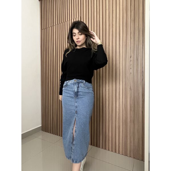 Saia Jeans Midi