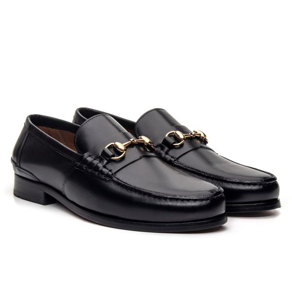Mocassim Argentino Preto LF01 - JACOMETTI