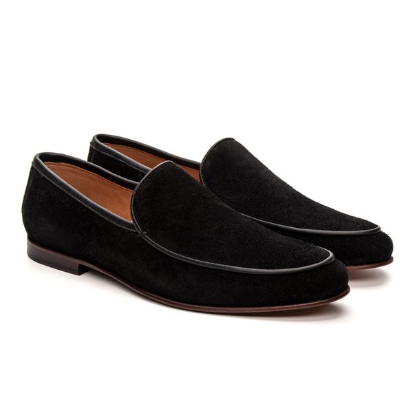 Mocassim Loafer Portofino Camurça Preto - JACOMETTI