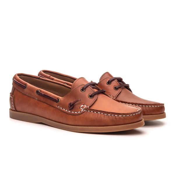 Mocassim Náutico Feminino Positano de Couro Whisky - JACOMETTI