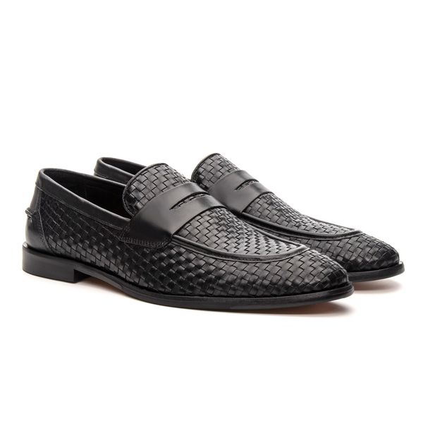 Mocassim Leone Tressê Preto - JACOMETTI