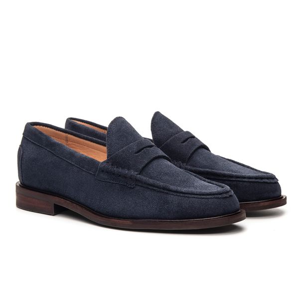 Mocassim Feminino Ornella Suede Navy - JACOMETTI