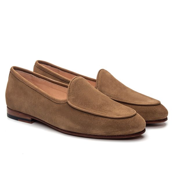 Sapato Feminino Loafer Costanza Bronze Suede - JACOMETTI