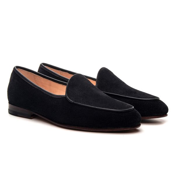 Sapato Feminino Loafer Costanza Suede Preto - JACOMETTI