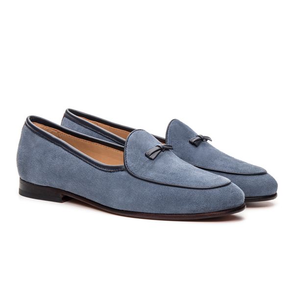Sapato Feminino Loafer Belgian Lily Azul - JACOMETTI