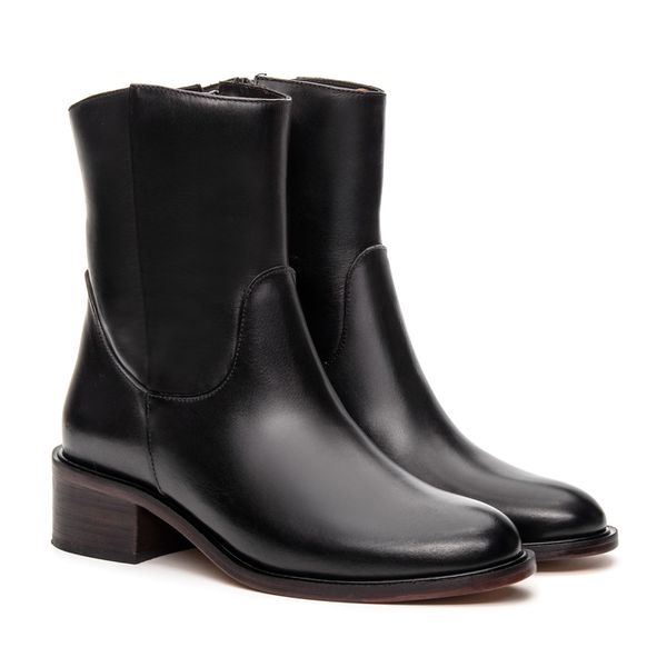 Bota Feminina Bari Couro Preta - JACOMETTI