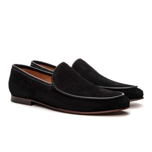 Mocassim Loafer Portofino Camurça Preto - JACOMETTI