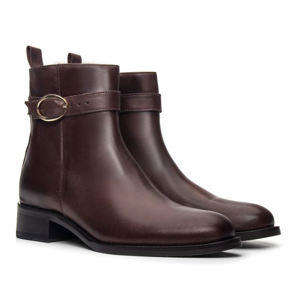 Bota Feminina Navona Castanho - JACOMETTI