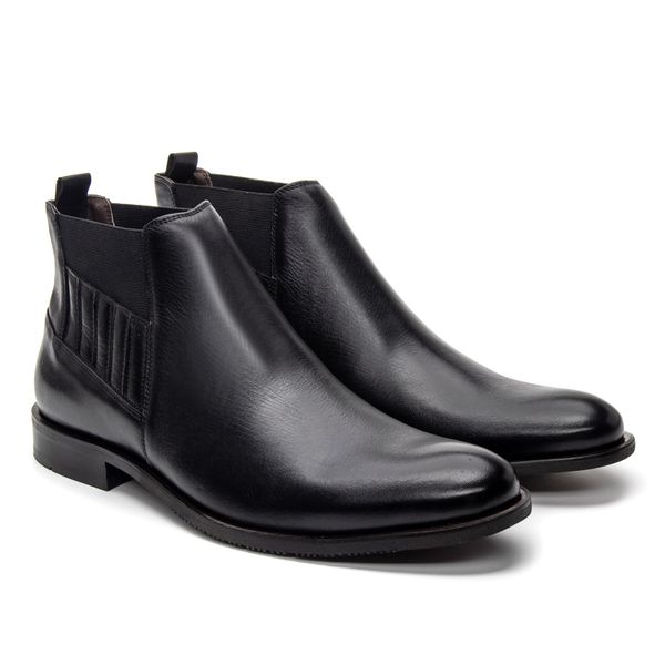 Bota Masculina Chelsea de Couro Preto - JACOMETTI