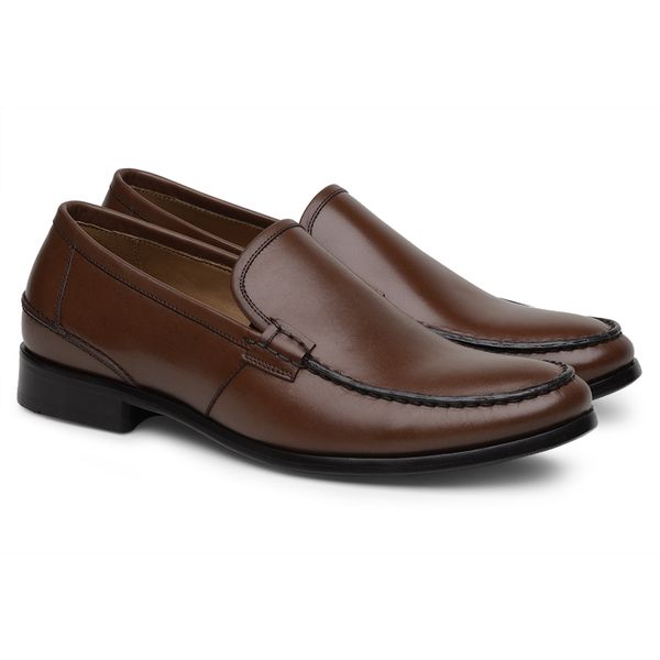 Mocassim Argentino Masculino de Couro Havana 4303 - JACOMETTI