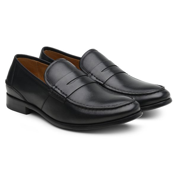 Mocassim Argentino Masculino de Couro Preto 4304 - JACOMETTI