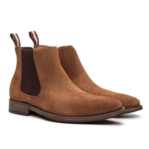 Bota Masculina Merano Chelsea Suede Capuccino - JACOMETTI