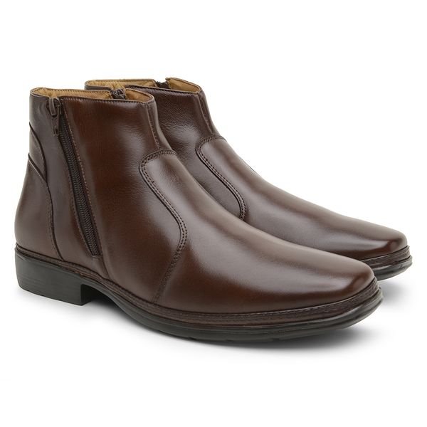 Bota Masculina Conforto com Zíper 4904 Café - JACOMETTI