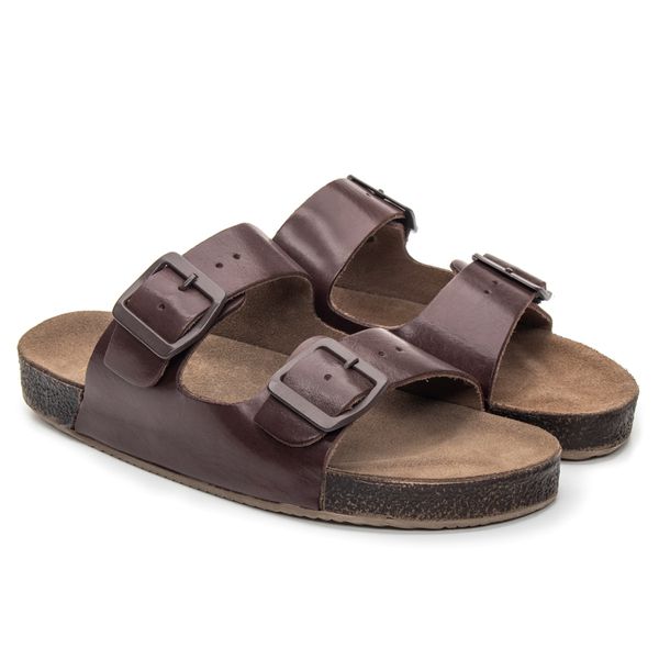 Sandália Estilo Birken Chocolate com Fivela Chocolate