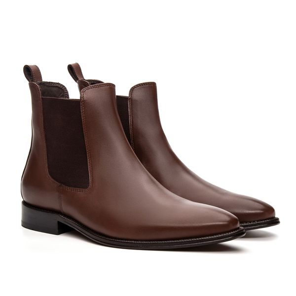 Bota Social Masculina Chelsea Torino em Couro Cast... - JACOMETTI
