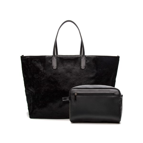 Bolsa Feminina Rina Pelo Preto Média - JACOMETTI