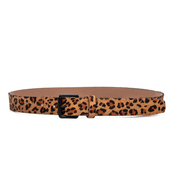 Cinto de Couro Piazza Couro Animal Print - JACOMETTI