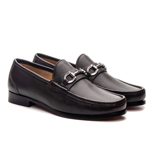 Mocassim Monaco Café Floater Solado De Couro - JACOMETTI
