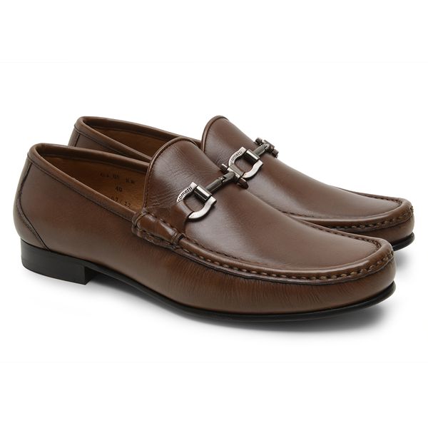 Mocassim Casual de Couro Capuccino Gj01 Solado de ... - JACOMETTI