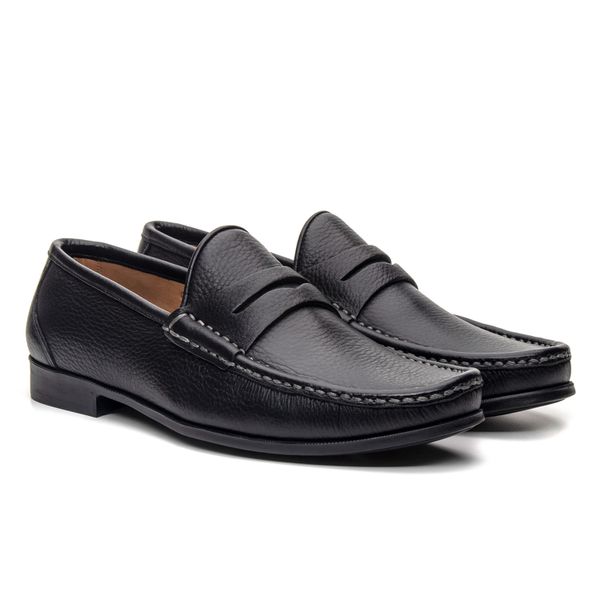 Mocassim Casual Floater Preto Gj03 Solado De Borra... - JACOMETTI