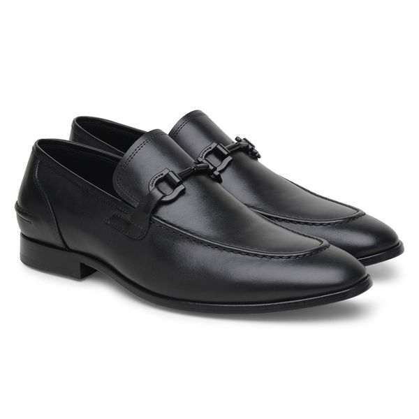 Mocassim Masculino de Couro Preto GS01 Solado de C... - JACOMETTI