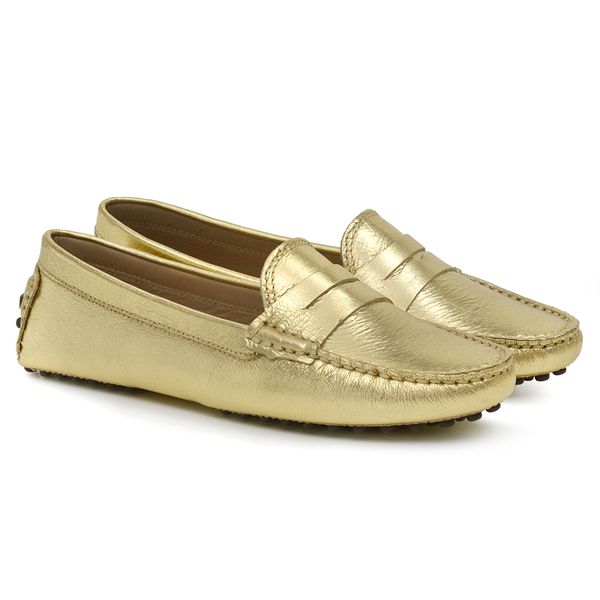 Mocassim Feminino Drive Dourado GT003 - JACOMETTI
