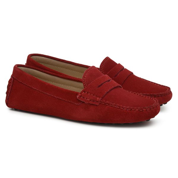 Mocassim Feminino Drive Vermelho GT003