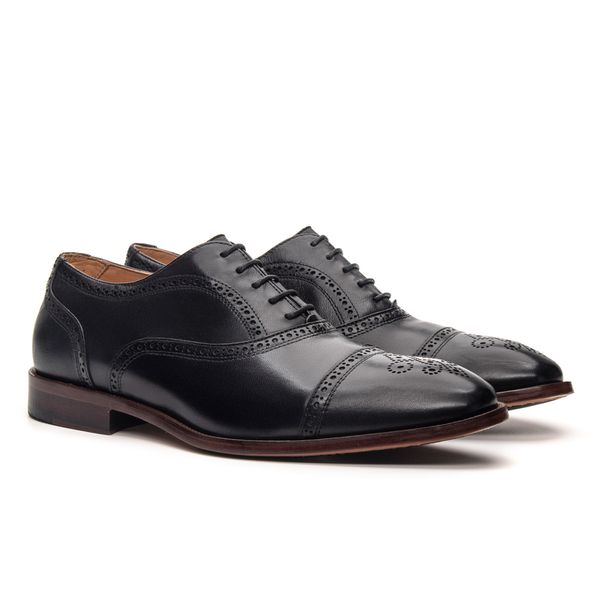 Sapato Oxford Brogue Salvatore Preto - JACOMETTI
