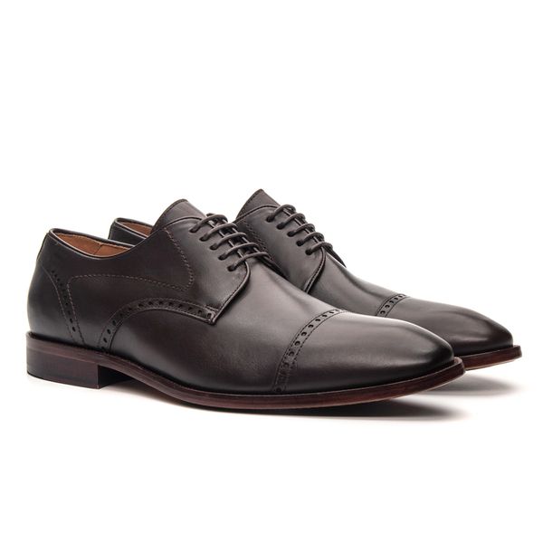 Sapato Derby Brogue Luigi Café - JACOMETTI