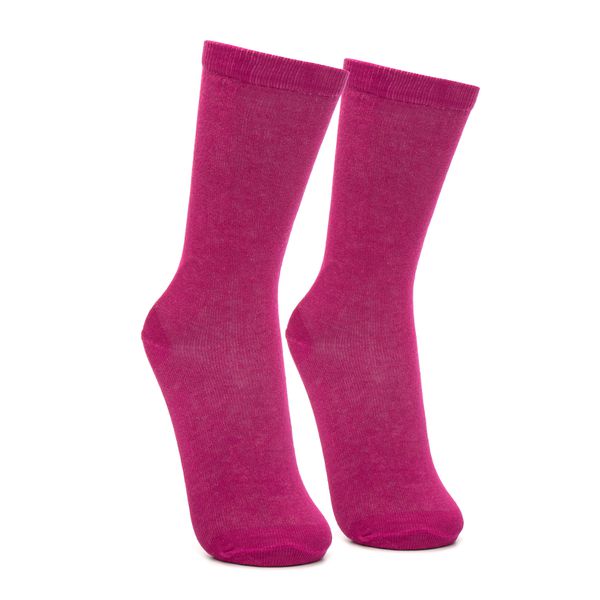 Meia de Algodão Cano Alto 3/4 Rosa Escuro - JACOMETTI