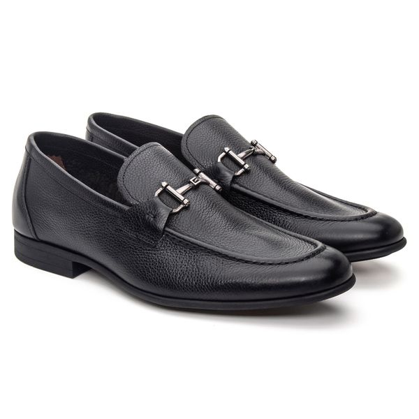 Mocassim Mantova Preto Solado de Borracha - JACOMETTI