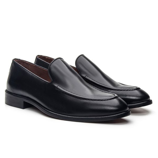 Mocassim Masculino de Couro Abruzzo Preto - JACOMETTI