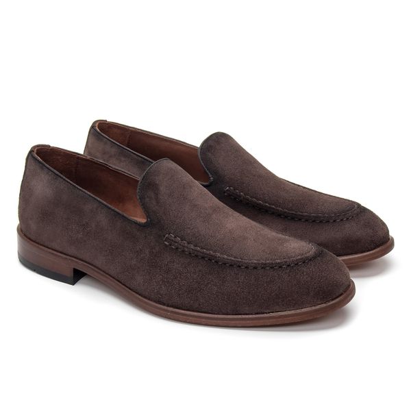 Mocassim Masculino de Couro Café - JACOMETTI