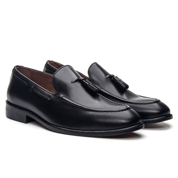 Mocassim Tassel Bergamo Preto - JACOMETTI