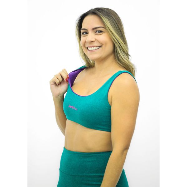 Top Beth Mix Roxo e Verde