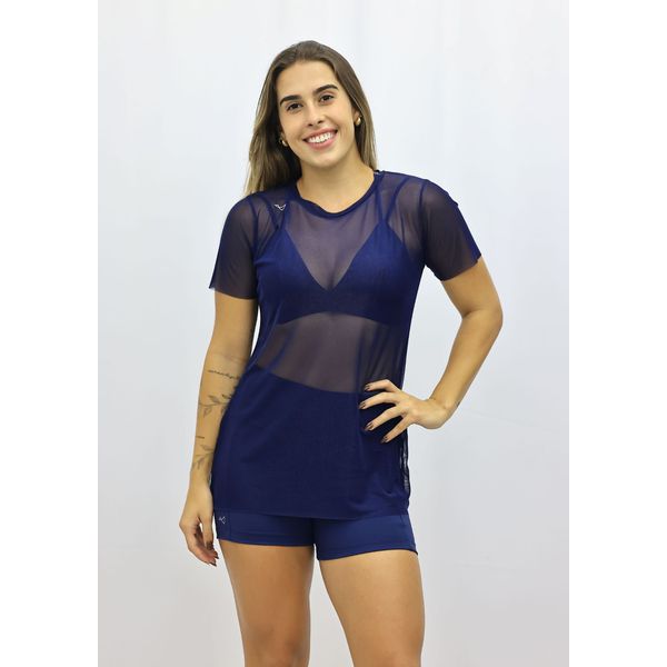 Babylook Tule Marinho