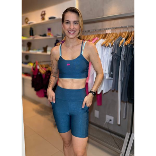 Short Pocket Glow Petroleo