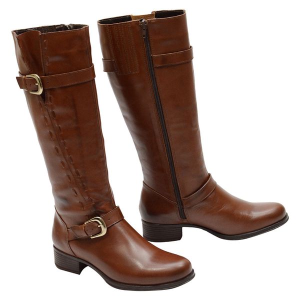 Bota Montaria Feminina Couro Cano Alto Brandy 2422
