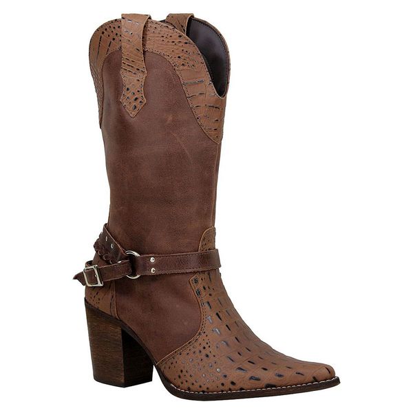 Bota Feminina Texana Bico Fino Cano Médio / Alto 2622
