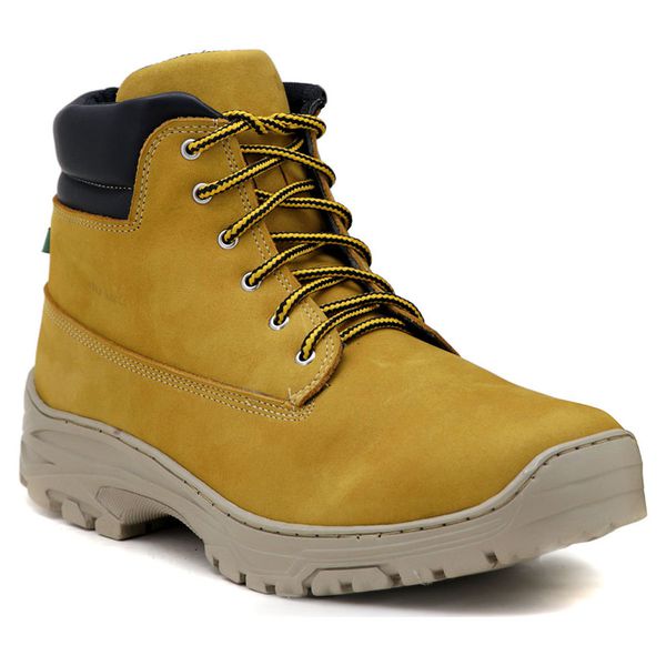 Bota Amarela Masculina Worker Adventure Em Couro 256