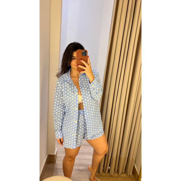 Conjunto Luíza Chemise Short Estrelar